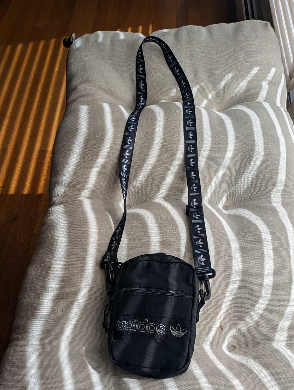 adidas Black Mini Crossbody Bag with Logo Strap